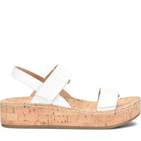 Quarter turn Women's BORN Footwear style name Sloan in color White. Sku: BR0071201