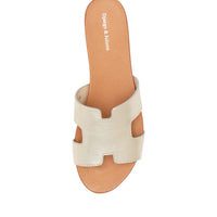 Overhead View Women's Django & Juliette Jamel Sandal In Pale Gold Leather Sku: Dj15832F39Le