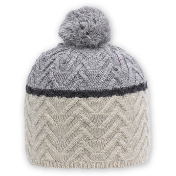 Quarter turn view Women's Pistil Hats style name Estes Beanie in color Grey. Sku: 0185-GREY