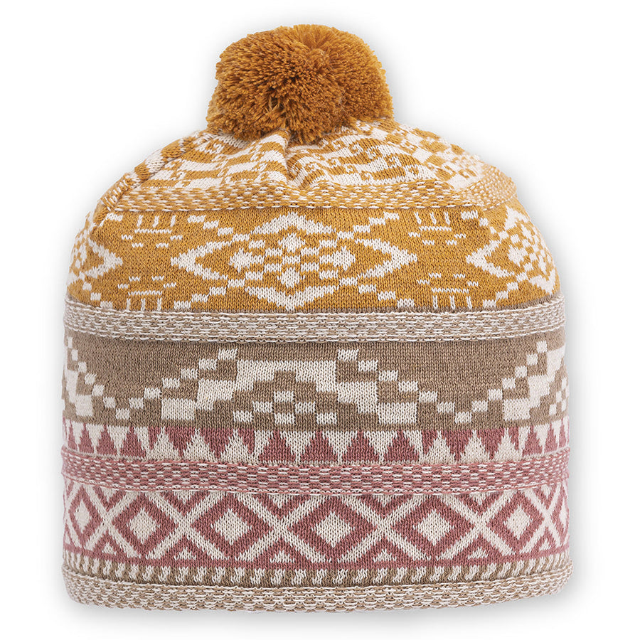 Quarter turn view Women's Pistil Hats style name Isabetta Beanie in color Rose. Sku: 0194-ROSE