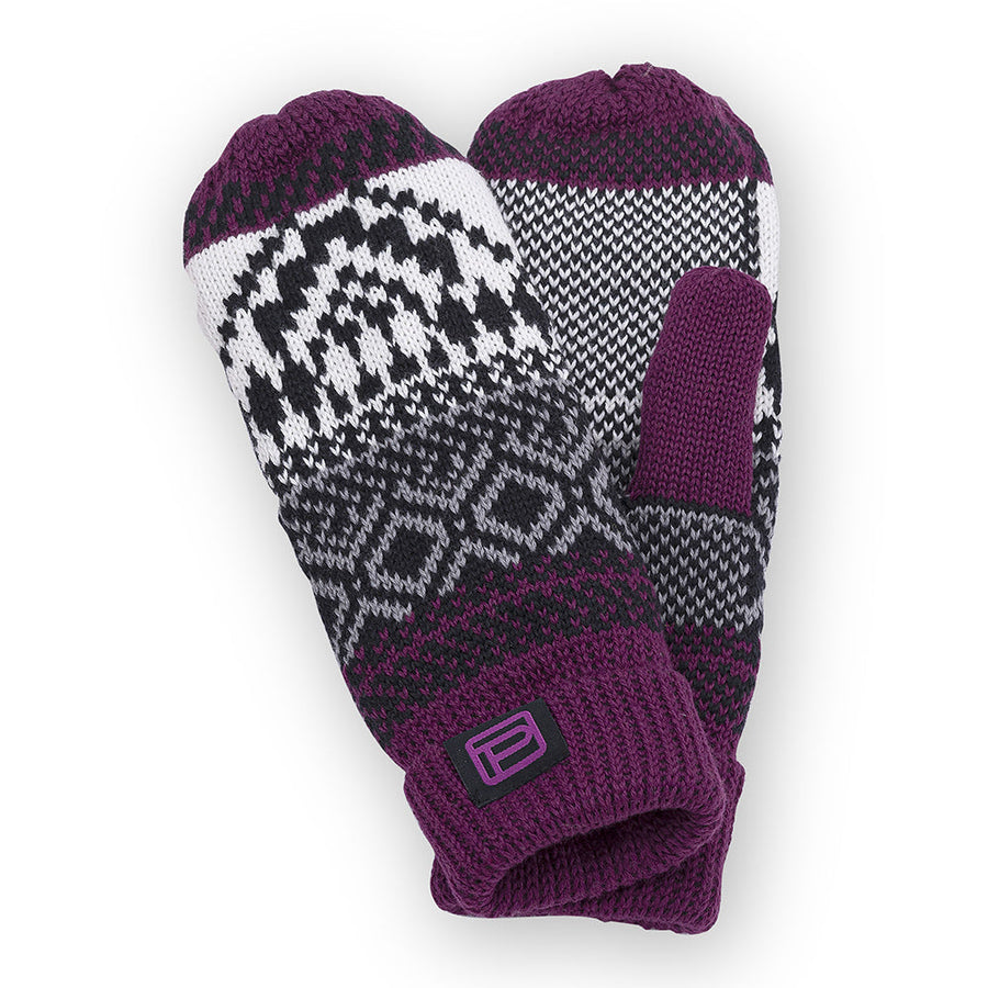 Quarter turn view Women's Pistil Accessories style name Isabetta Mitten in color Magenta. Sku: 0195-MAGENTA