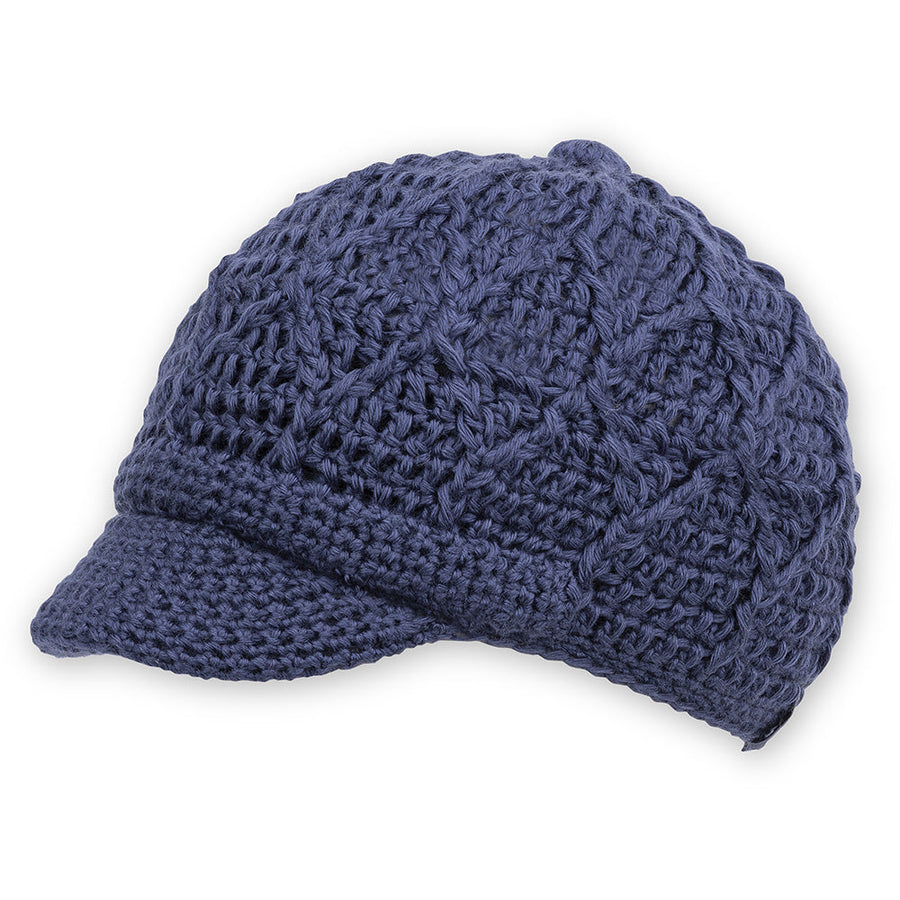 Quarter view Unisex Pistil Apparel style name Jax Billed Beanie in color Indigo. Sku: 0197-INDIGO