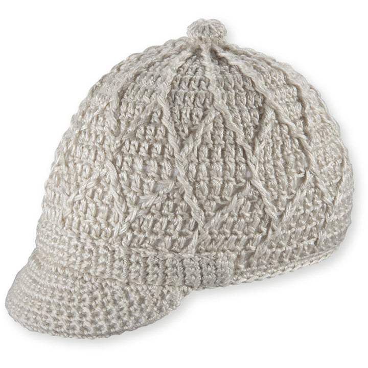 Quarter turn view Women's Pistil Hats style name Jax Billed Beanie in color Natural. Sku: 0197-NATURAL