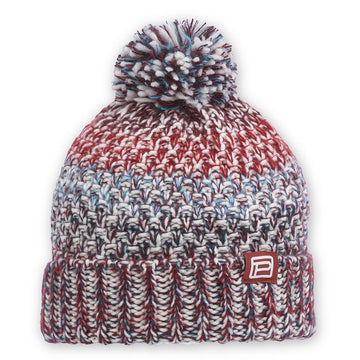 Quarter view Unisex Pistil Apparel style name Poppy Beanie in color Garnet. Sku: 0214-GARNET