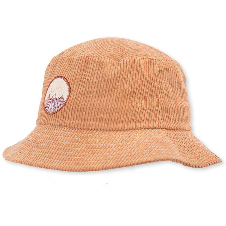 Quarter view Women's Pistil Apparel style name Bondi Corduroy Bucket in color Peach. Sku: 0358-PEACH