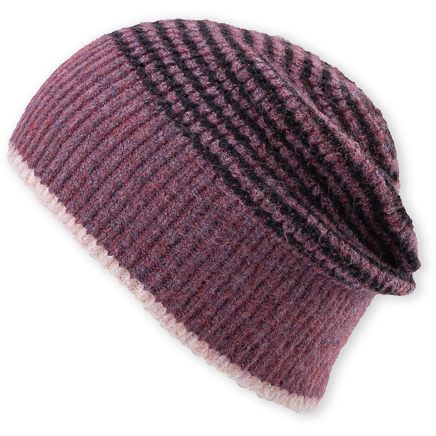 Quarter turn view Women's Pistil Hats style name Pixie Beanie in color Burgundy. Sku: 0370-BURG