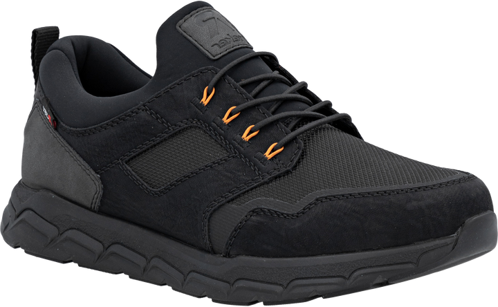 Quarter turn view Men's Rieker Footwear style name Morgan 02 in color SCHWARZ. Sku: 09102-00