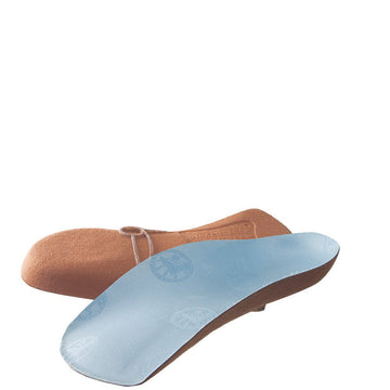 Quarter view  Insole style name BLUE FOOTBED REG in color Air Blue. SKU: 1001172