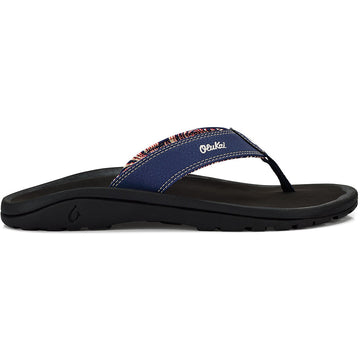 Quarter view Men's Olukai Footwear style name Ohana in color Navy/Onyx. Sku: 10110-54OX