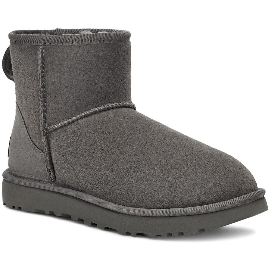 Quarter turn view Women's UGG Footwear style name Classic Mini II in color Grey. Sku: 1016222GREY