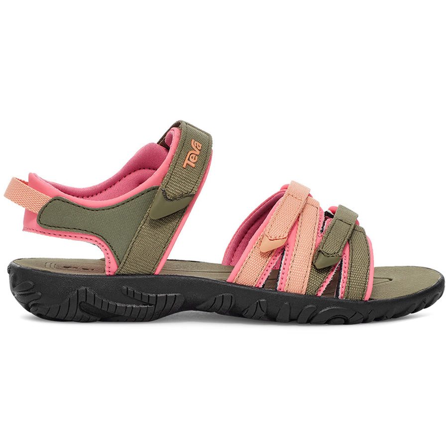 Quarter view Kid's Teva Footwear style name Kid's Tirra in color Burnt Oliv. Sku: 1019395CBTOL