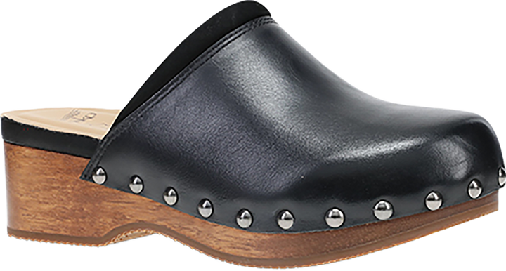 Quarter turn view Women's Dansko Footwear style name Andie in color BLK CALF. Sku: 10205021500