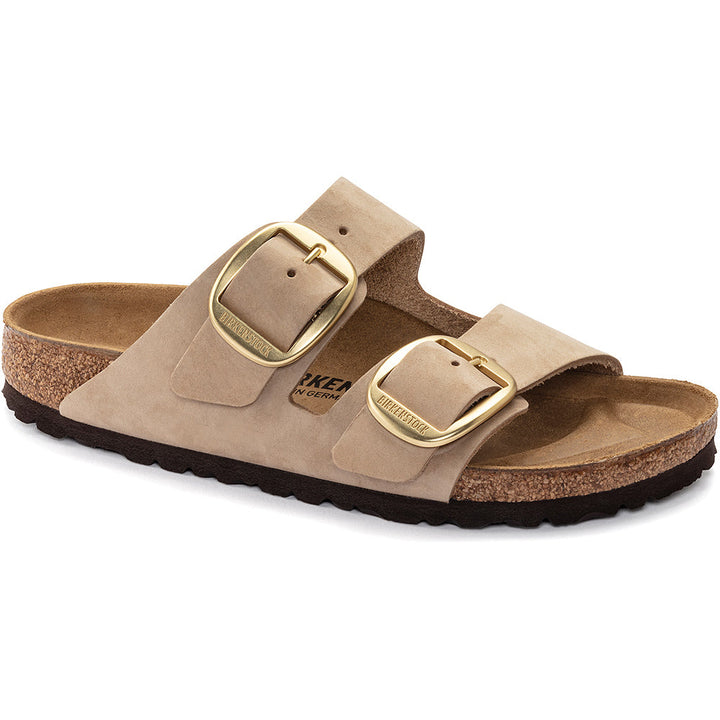 Quarter turn view Women's Birkenstock Footwear style name Arizona Big Buckle Regular in color Oswego Canvas. Sku: 1023957