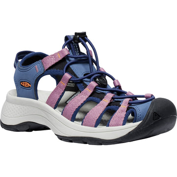 Quarter view Women's Keen Footwear style name Astoria West in color Nostalgia Rose/Tangerine. Sku: 1028546