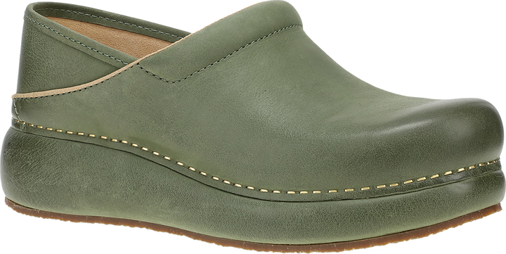 Quarter turn view Women's Dansko Footwear style name Platform Pro in color GRN BRN NU. Sku: 10301770600