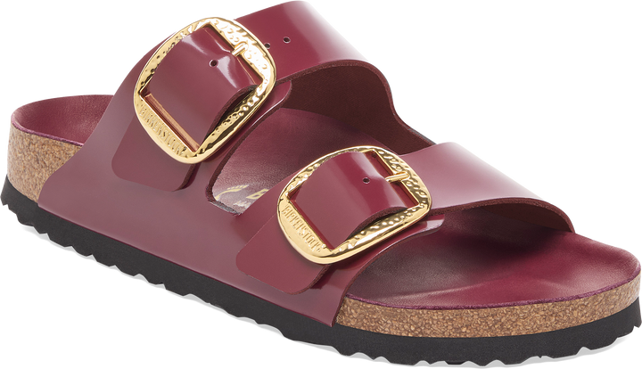 Quarter turn view Women's Birkenstock Footwear style name Arizona Big Buckle Hammered Narrow in color HS ZINFAN. Sku: 1030368