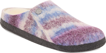 Quarter turn view Women's Birkenstock Footwear style name Zermatt Shearling Narrow in color MAUVE MULT. Sku: 1030848