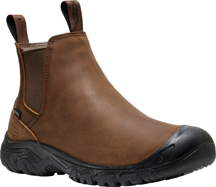 Quarter turn view Men's KEEN Footwear style name Anchorage Boot IV Waterproof in color DKERTH/BLK. Sku: 1031166