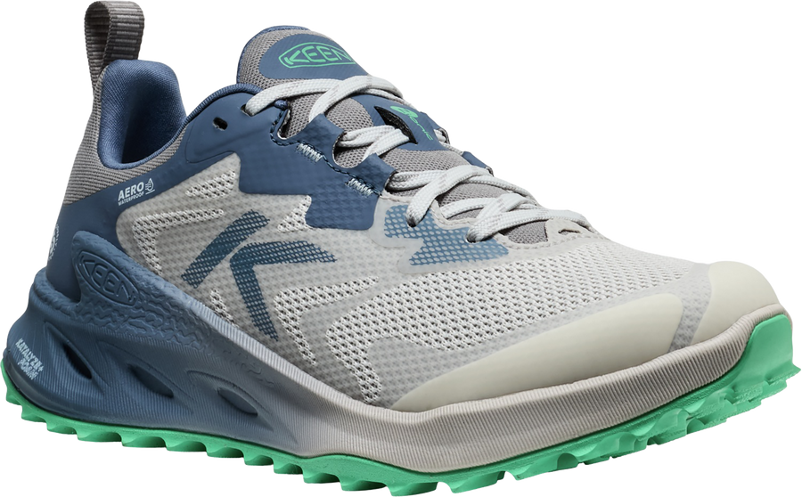 Quarter turn view Women's KEEN Footwear style name Zionic Nxt Waterproof in color VPR/BLDBLU. Sku: 1031183