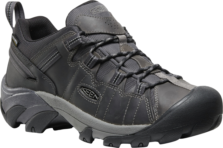 Quarter turn view Men's KEEN Footwear style name Targhee II Mid Waterproof Wide in color STLGRY/BLK. Sku: 1031364
