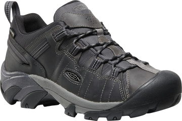 Quarter turn view Men's KEEN Footwear style name Targhee II Mid Waterproof Wide in color STLGRY/BLK. Sku: 1031364