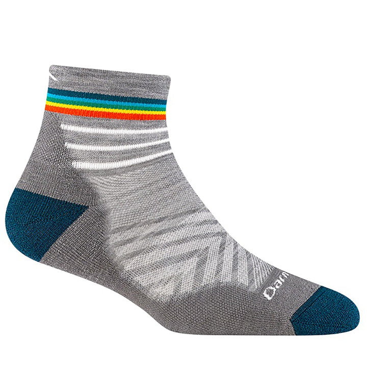 Quarter turn Women's Darn Tough Sock style name Run 1/4 in color Gray. Sku: 1048-GRAY