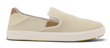 Beige slip-on shoe on a white background