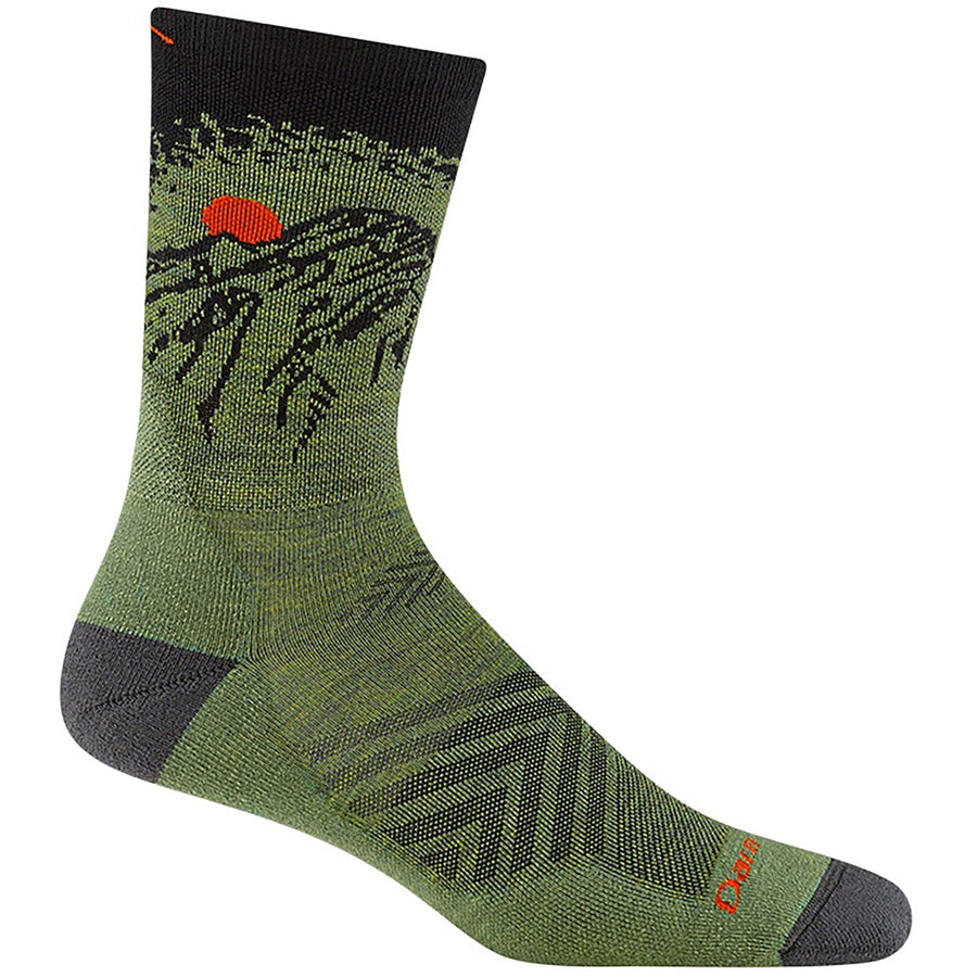 Quarter turn Men's Darn Tough Sock style name Vert in color Lichen. Sku: 1066-LICHEN