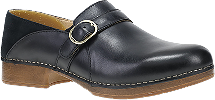 Quarter turn view Women's Dansko Footwear style name Margaret in color BLK BRN CA. Sku: 10700020600