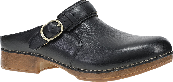 Quarter turn view Women's Dansko Footwear style name Millie in color BLK WAX ML. Sku: 10702020600