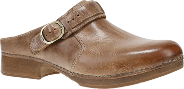 Quarter turn view Women's Dansko Footwear style name Millie in color TANWAX BRS. Sku: 10702640600
