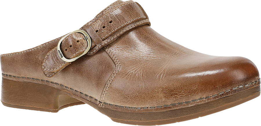 Quarter turn view Women's Dansko Footwear style name Millie in color TANWAX BRS. Sku: 10702640600