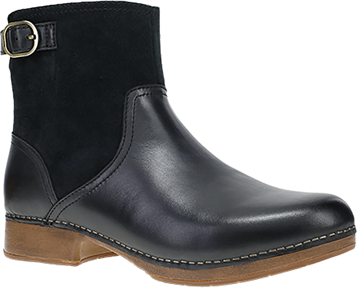 Quarter turn view Women's Dansko Footwear style name Monique in color BLACK BRN. Sku: 10703020600