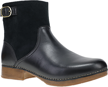 Quarter turn view Women's Dansko Footwear style name Monique in color BLACK BRN. Sku: 10703020600