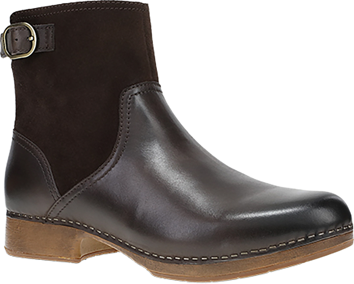 Quarter turn view Women's Dansko Footwear style name Monique in color CHOCBRNCA. Sku: 10703230600