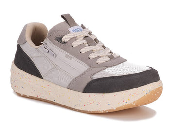 Women's Drew Footwear style name Happy Double Wide in color Grey Combo. Sku: 10839-432E