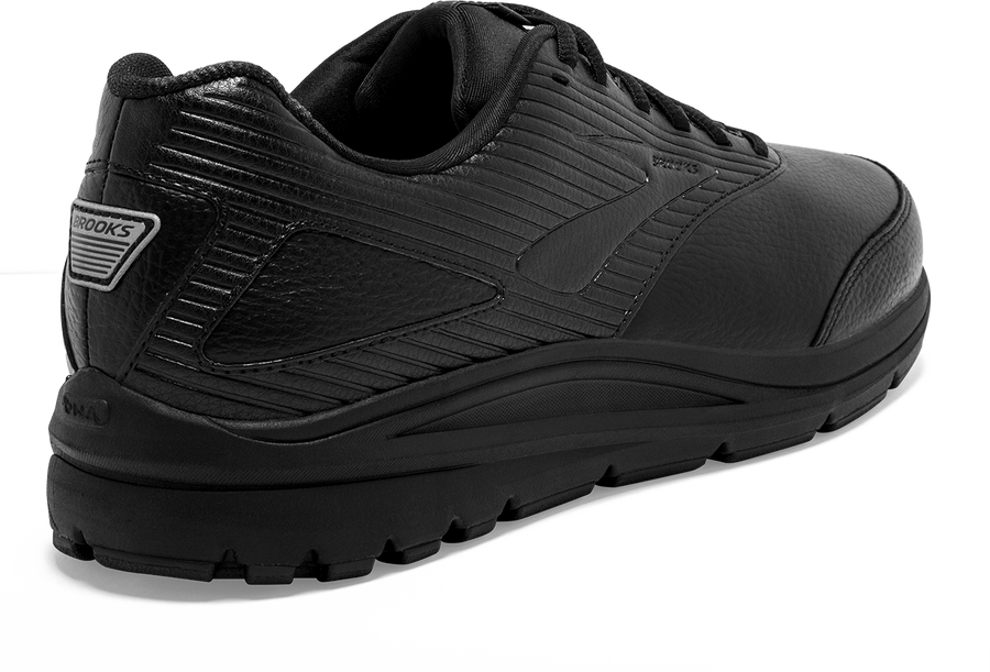 Back view Men's Brooks Footwear style name Addiction Walker 2 Medium in color Black. Sku: 110318-1D072