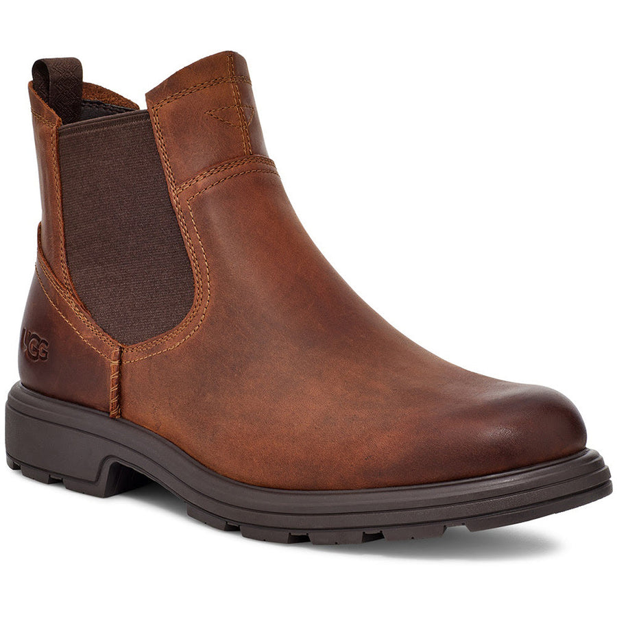 Quarter turn view Men's UGG Footwear style name Biltmore Chelsea Waterproof in color Cognac. Sku: 1103789COG