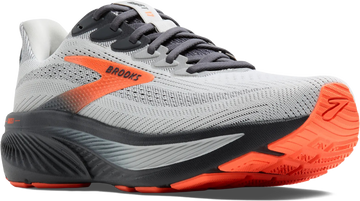 Quarter turn view Men's Brooks Footwear style name Ghost 17 Double Wide in color OYSTER MUS. Sku: 110442-4E048