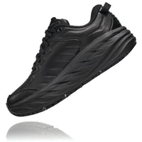 Inside view Women's Hoka Bondi Slip Resistant in Black. Sku: 1110521BBLC