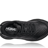 Top down view Women's Hoka Bondi Slip Resistant in Black. Sku: 1110521BBLC