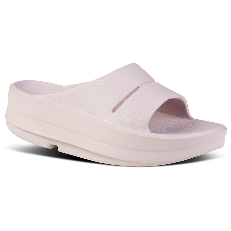 Quarter turn view Women's Oofos Footwear style name Oomega Ooahh in color Stardust. Sku: 1110STARDUST