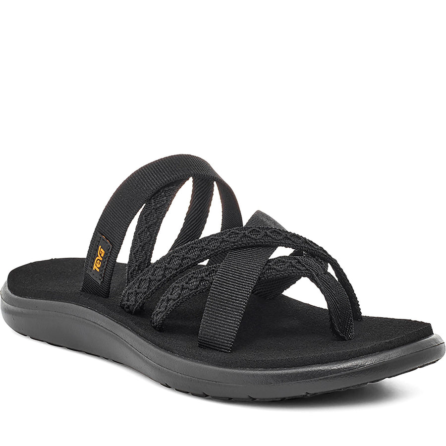 Quarter turn Women's TEVA Footwear style name Voya Zillesa in color Mahani Black. Sku: 1117032-MHBC