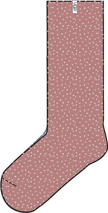 Quarter turn view Women's UGG Sock style name Darcy Cozy Sock in color PINK DAWN. Sku: 1121163-PDW