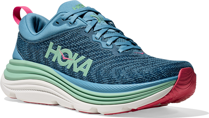 Quarter turn view Women's HOKA Footwear style name Gaviota 5 Wide in color ALJ. Sku: 1134270-ALJ