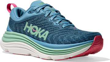 Quarter turn view Women's HOKA Footwear style name Gaviota 5 Wide in color ALJ. Sku: 1134270-ALJ