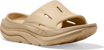 Quarter turn view Women's HOKA Footwear style name Ora Recovery Slide 3 in color SSSS. Sku: 1135061-SSSS