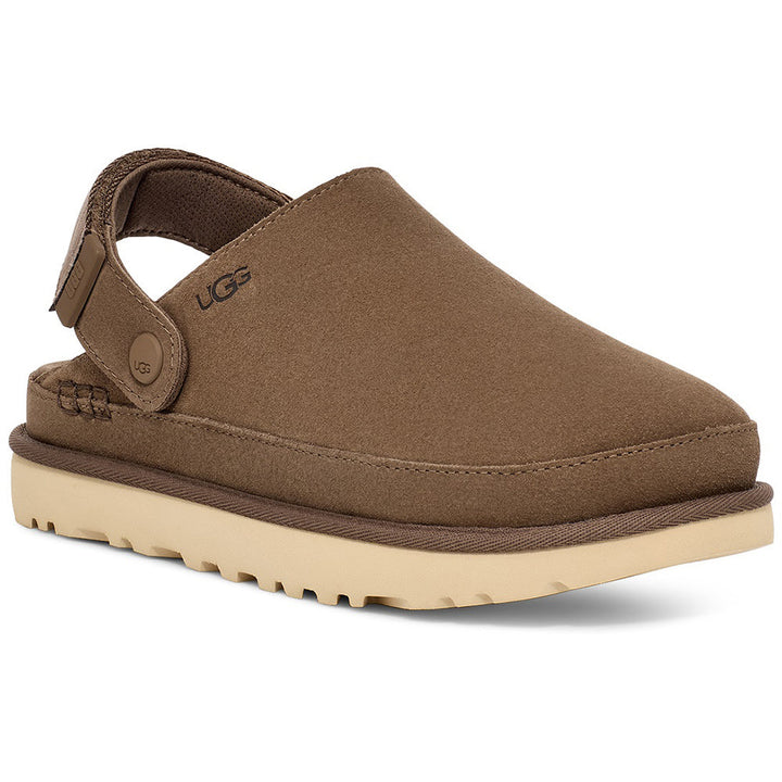 Quarter turn view Women's UGG Footwear style name Goldenstar Clog in color Hickory. Sku: 1138252HCK