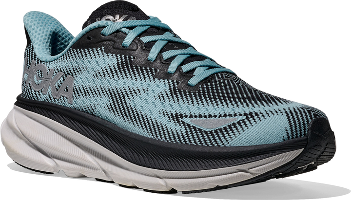 Quarter turn view Women's HOKA Footwear style name Clifton 9 GTX in color BNDR. Sku: 1141490F-BNDR
