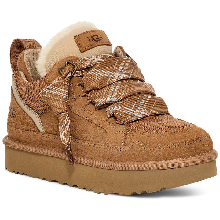 Quarter turn view Women's UGG Footwear style name Lowmel in color Chestnut. Sku: 1144032CHE